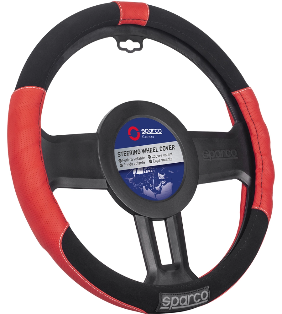 Coprivolante auto universale sparco rosso/nero antiscivolo - spc1108